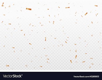 falling shiny golden confetti isolated on