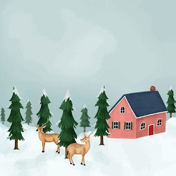 Fallow deer in a snow-covered meadow | Free stock vector - 557536