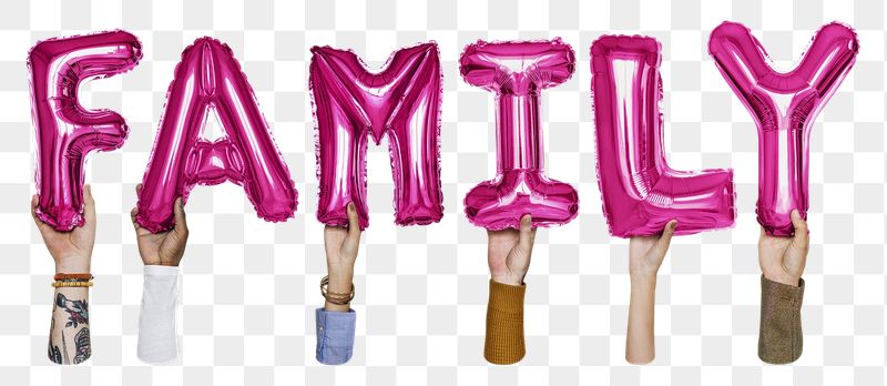 Family balloon png word sticker, | Free PNG - rawpixel