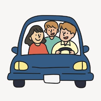 Family car clipart, traveling cartoon | Free Vector - rawpixel