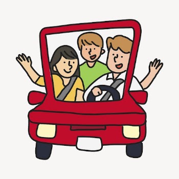 Family car collage element, road | Free Vector - rawpixel