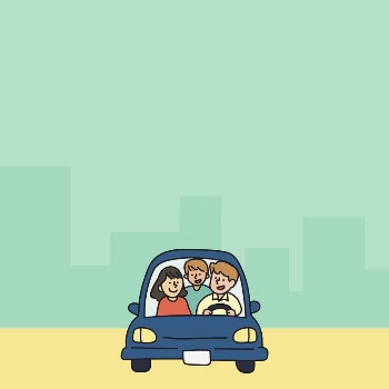 Family car, travel illustration, green | Free Photo - rawpixel