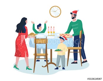 Family celebrating Christmas