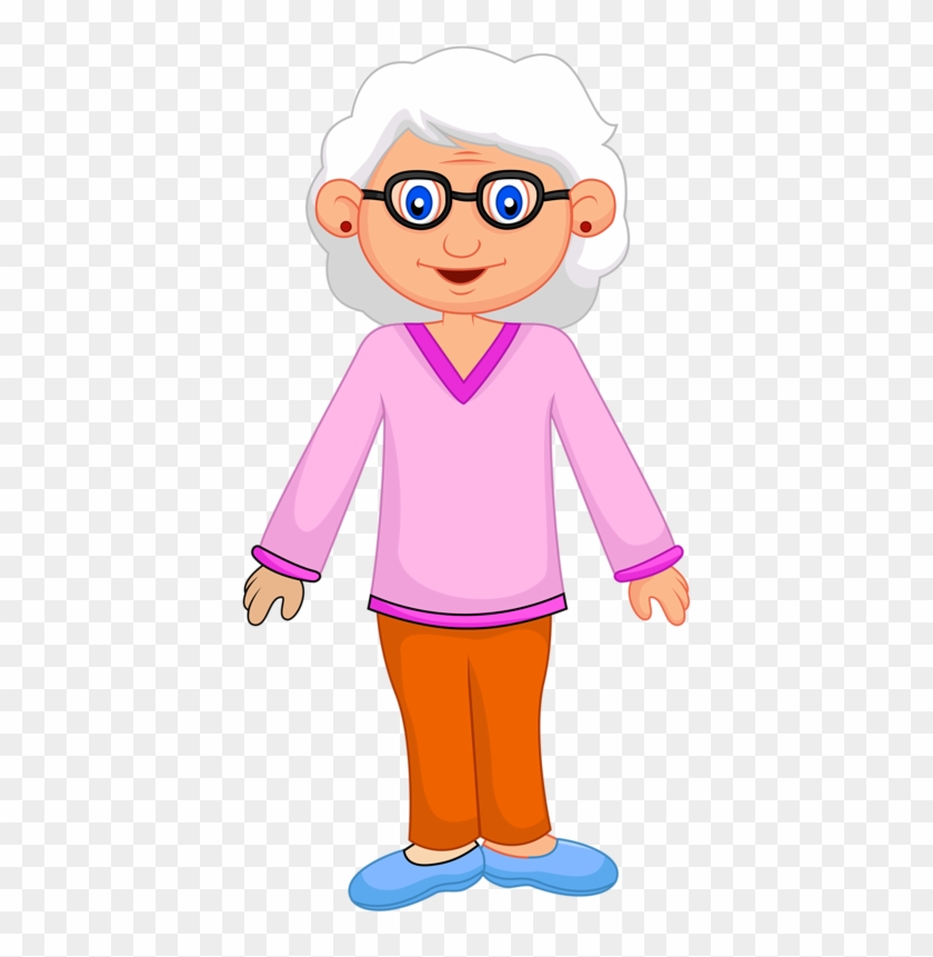 Family Clipartcartoon - Grandmother Standing Clipart