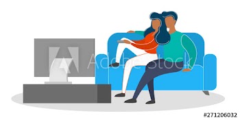 Family couple sitting at home on couch