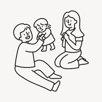 Family doodle clipart, parents & | Free Vector Illustration - rawpixel