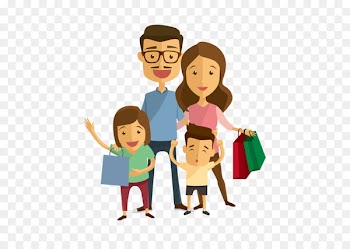 Family Euclidean vector Scalable Vector Graphics Illustration - Happy family shopping FIG. 