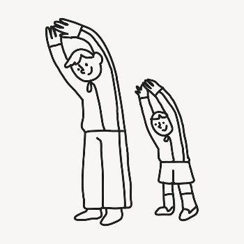 Family exercising hand drawn clipart, | Free PSD Illustration - rawpixel