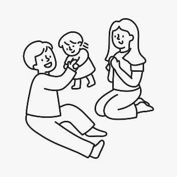 Family hand drawn clipart, parents | Free PSD Illustration - rawpixel