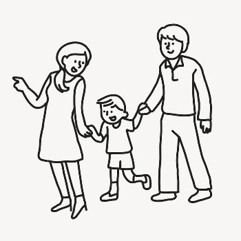 Family hand drawn collage element, | Free PSD Illustration - rawpixel