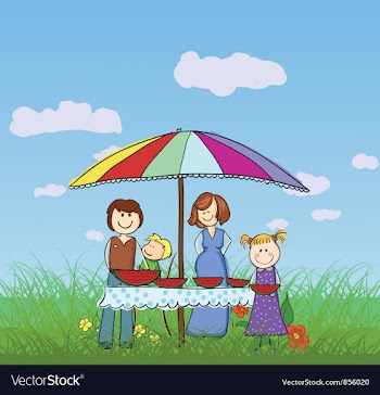Family in the park vector image