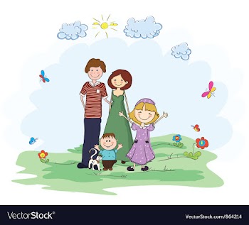 Family in the park vector image