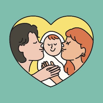 Family kissing baby clipart, loving | Free PSD Illustration - rawpixel