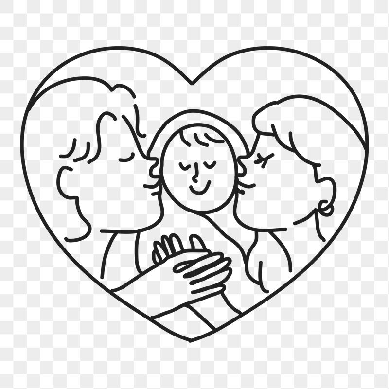 Family kissing baby png sticker, | Free PNG Illustration - rawpixel