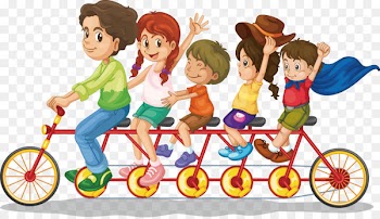 Family Love Poster Illustration - Cycling vector 