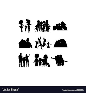 family love set silhouette design