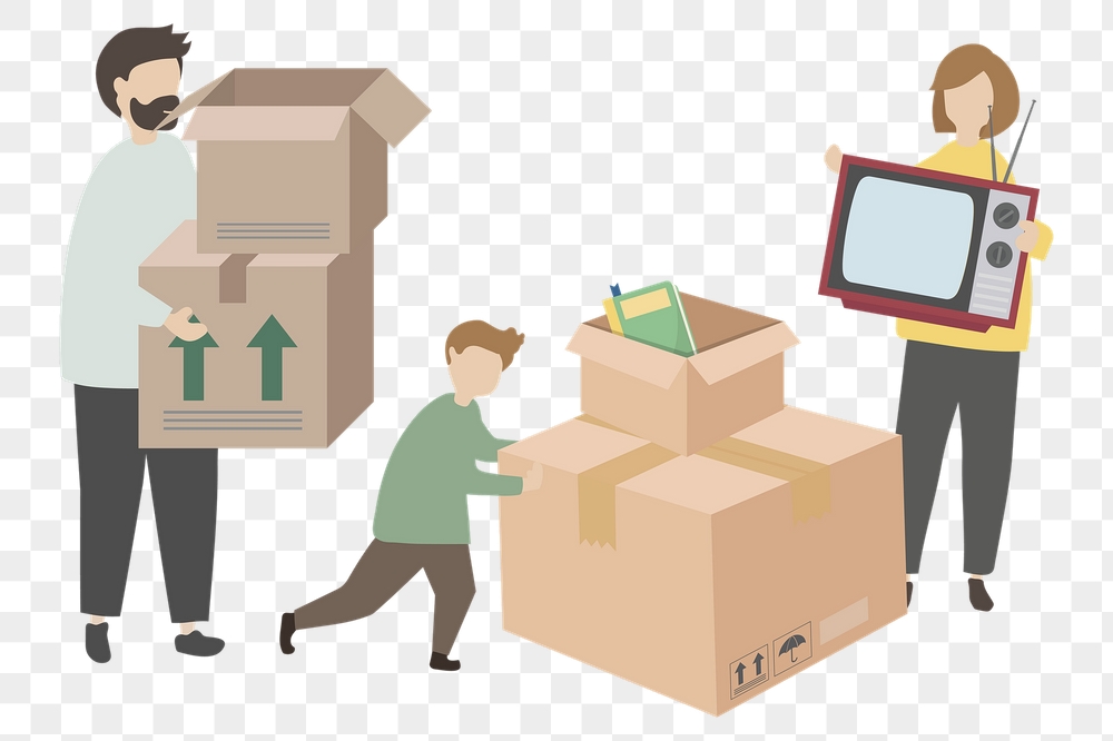 Family moving house png cartoon | Free PNG - rawpixel