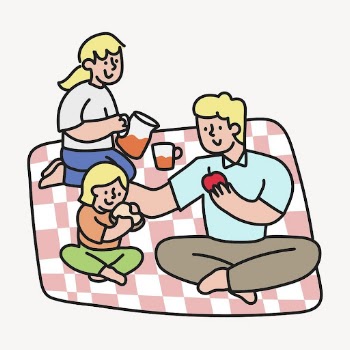 Family picnic clipart, leisure activity | Free PSD - rawpixel