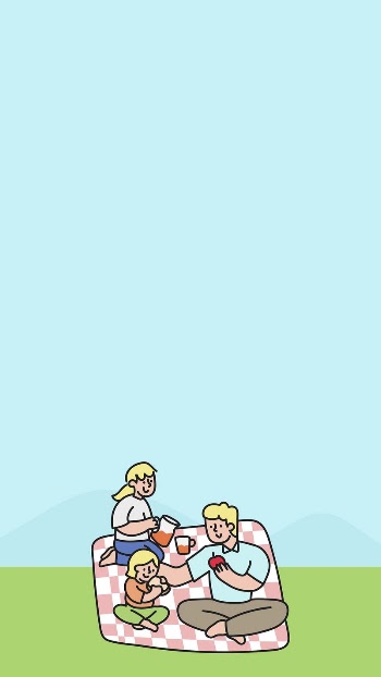Family picnic mobile wallpaper, cartoon | Free Photo - rawpixel