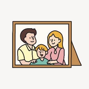 Family picture frame clipart, home | Free PSD Illustration - rawpixel
