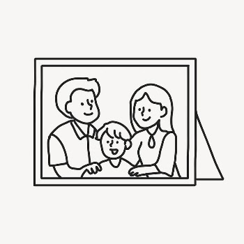 Family picture frame doodle clipart, | Free Vector Illustration - rawpixel