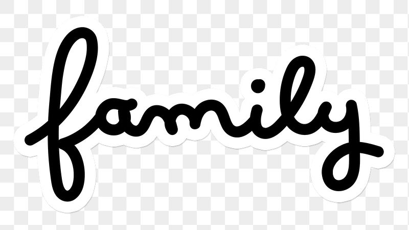 Family png word sticker typography, | Free PNG - rawpixel