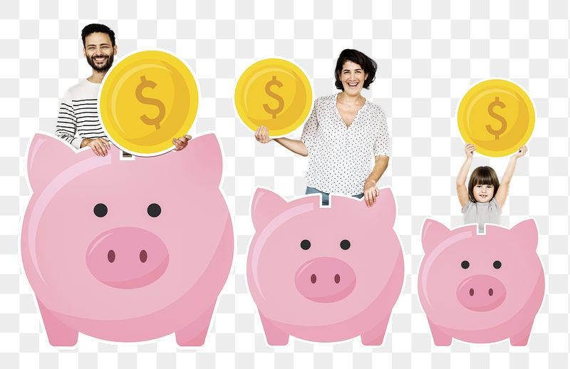 Family's savings png sticker, piggy | Free PNG - rawpixel