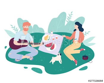 Family spend time outdoor on picnic