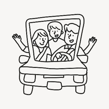 Family traveling doodle clipart, road | Free Vector Illustration - rawpixel