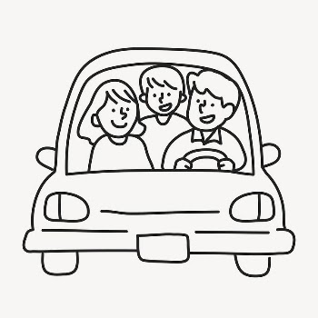 Family traveling doodle clipart, road | Free Vector Illustration - rawpixel