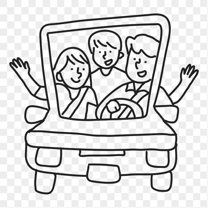 Family traveling png sticker, road | Free PNG Illustration - rawpixel