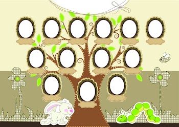 Family tree. Children Frame for baby photo album.