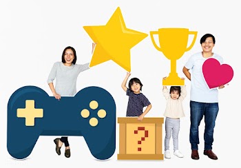 Family winning a video game challenge | Free stock psd mockup - 490541