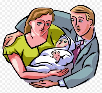 Family With Baby Clipart - New Born Baby With Parents Clipart