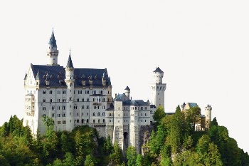 Famous landmark collage element, Neuschwanstein | Free PSD - rawpixel