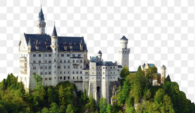 Famous landmark png border, Neuschwanstein | Free PNG - rawpixel