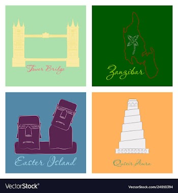 Famous place and monument around the world vector image