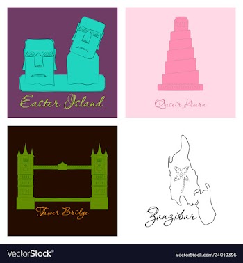 Famous place and monument around the world vector image
