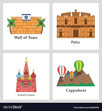 Famous place and monument around the world vector image