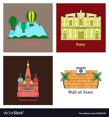 Famous place and monument around the world vector image