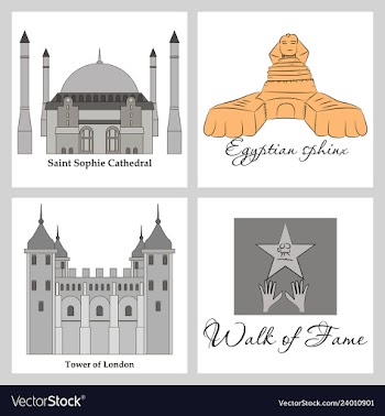 Famous place and monument around the world vector image