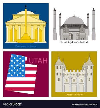 Famous place and monument around the world vector image