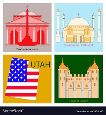 Famous place and monument around the world vector image