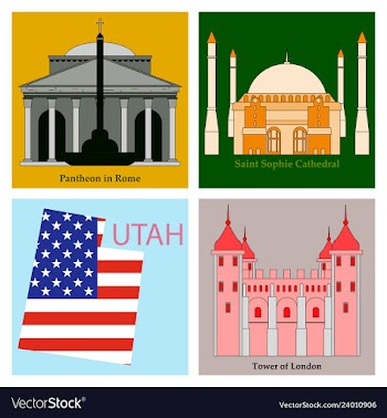 Famous place and monument around the world vector image
