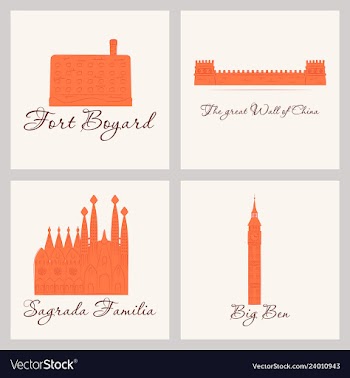 Famous place and monument around the world vector image