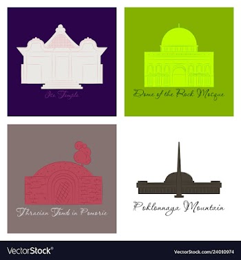 Famous place and monument around the world vector image