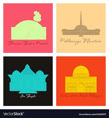 Famous place and monument around the world vector image