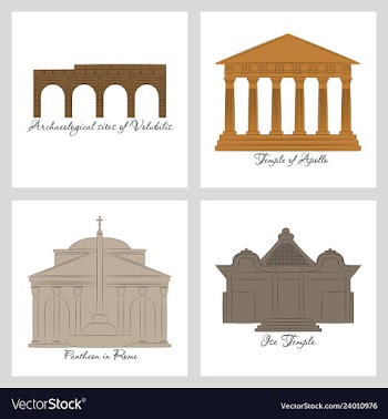 Famous place and monument around the world vector image