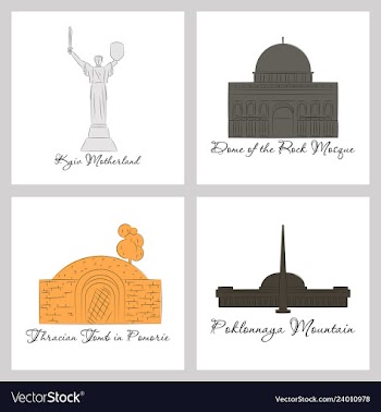 Famous place and monument around the world vector image