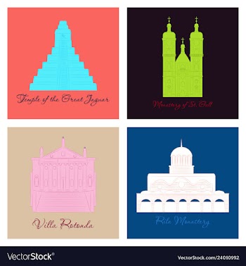 Famous place and monument around the world vector image
